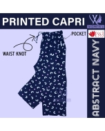 Women's Printed Capri Abstract Navy