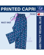 Women's Printed Capri Abstract Regal Blue