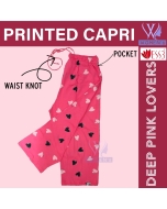 Women's Printed Capri Pink Lovers