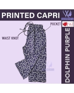 Women's Printed Capri Dolphin Purple