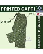 Women's Printed Capri Hemlock Green