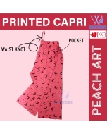 Women's Printed Capri Peach Art