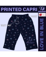 Women's Printed Capri Love In Blue