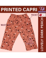 Women's Printed Capri Lovely Dark Peach XLarge