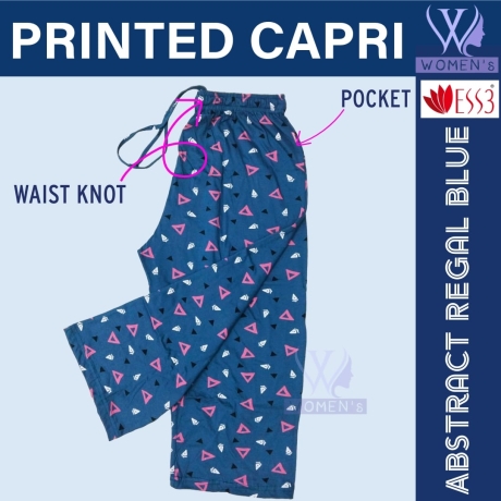 Women's Printed Capri Abstract Regal Blue