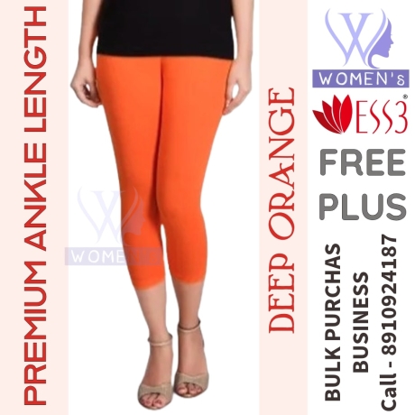 Women's Deep Orange Color Ankle Length Leggings