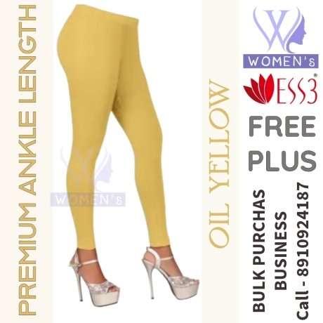 Women's Oil Yellow Color Ankle Length Leggings