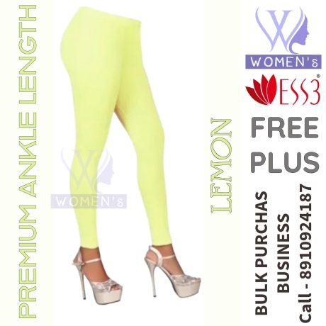 Women's Lemon Color Ankle Length Leggings