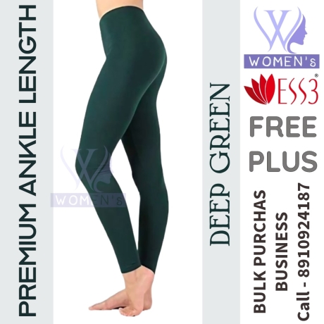 Women's Deep Green Color Ankle Length Leggings