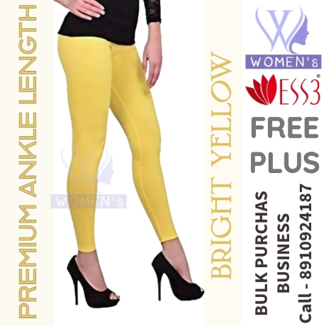 Women's Bright Yellow Color Ankle Length Leggings