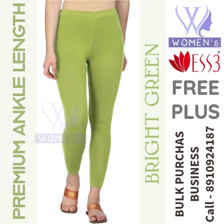 Women's Bright Green Color Ankle Length Leggings