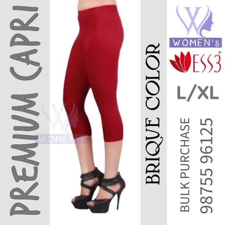 Women's Brique Colored Premium Capri