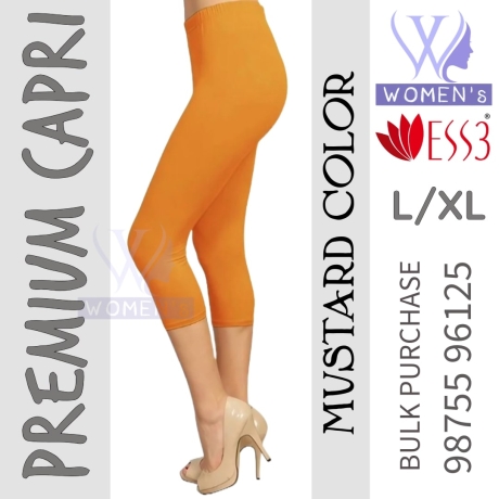 Women's Mustard Colored Premium Capri