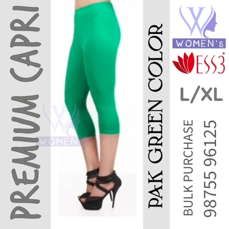 Women's Pak Green Colored Premium Capri