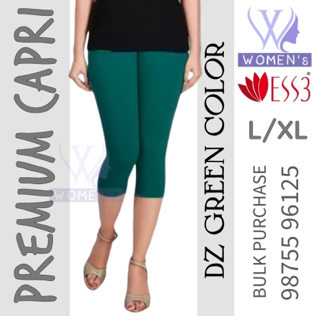 Women's DZ Green Colored Premium Capri