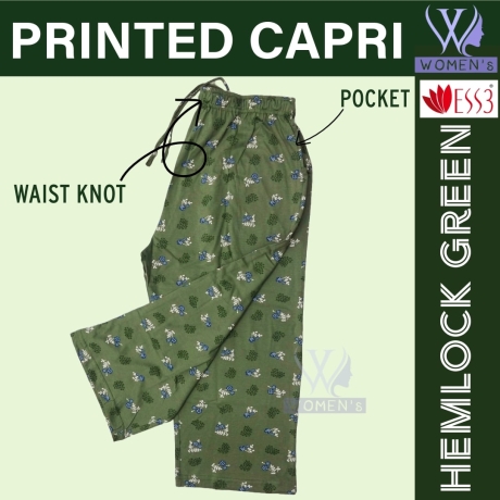 Women's Printed Capri Hemlock Green