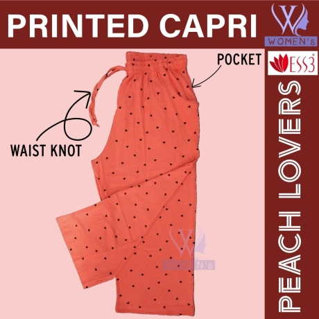 Women's Printed Capri Peach Lovers XLarge