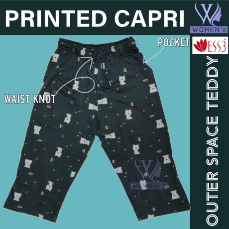 Women's Printed Capri Outer Space Teddy