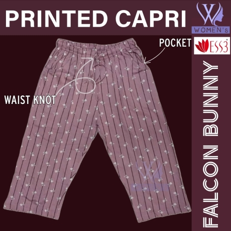 Women's Printed Capri Falcon Bunny